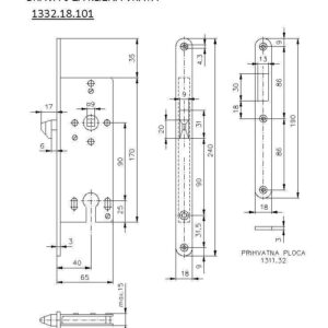 1332.18.101 BRAVA 6.5 ZA KLIZNA VRATA - Slika 2