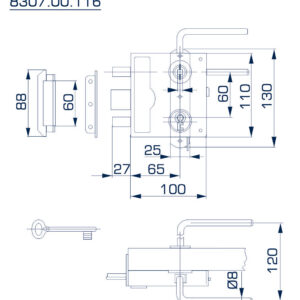 8307.00.116 D PRIKIVAJUĆA BRAVA (cinkovano + plastifikovano crno) - Slika 2