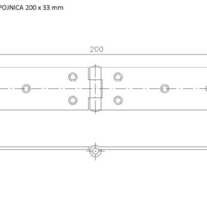 8606.40.101 PREKLOPNA SPOJNICA 200 x 33 MM - Slika 2