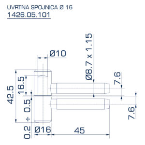 1426.05.101 UVRTNA SPOJNICA Ø 16 - Slika 2