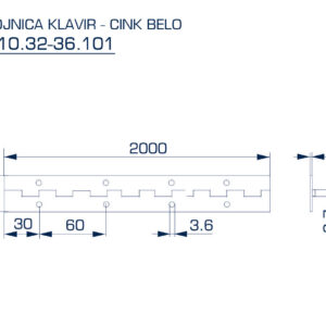 8610.32-36.101 SPOJNICA - KLAVIR 2m cink belo - Slika 2