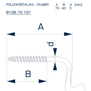 8128.70.101 POLUOKRETALJKA - RAJBER 70mm - Slika 2