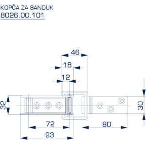 8026.00.101 KOPČA ZA SANDUK par 1/2 - Slika 2