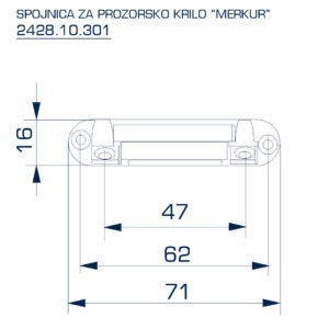 2428.10.301 SPOJNICA ZATVARAČ ZA PROZOR KRILO NA KRILO "MERKUR" - Slika 2
