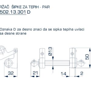 8502.13.301 DRŽAČ ŠIPKE TEPIHA - PAR - Slika 2