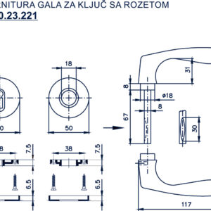 1600.23.221 GARNITURA GALA SA ROZETNOM ZA KLJUČ - Slika 2