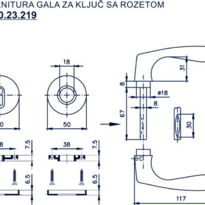 1600.23.219 GARNITURA GALA SA ROZETNOM ZA KLJUČ - Slika 2