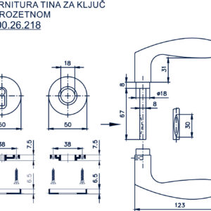 1600.26.247 GARNITURA TINA SA ROZETNOM ZA KLJUČ - Slika 2
