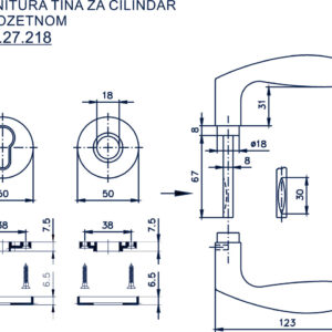 1600.27.247 GARNITURA TINA SA ROZETNOM ZA CILINDAR - Slika 2