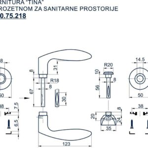 1600.75.212 GARNITURA TINA SA ROZETNOM ZA SANITARNE PROSTORIJE - Slika 2