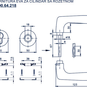 1600.64.249 GARNITURA EVA SA ROZETNOM ZA CILINDAR - Slika 2