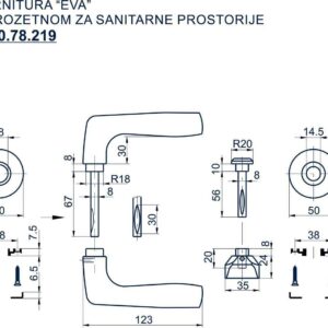 1600.78.219 GARNITURA EVA SA ROZETNOM ZA SANITARNE PROSTORIJE - Slika 2