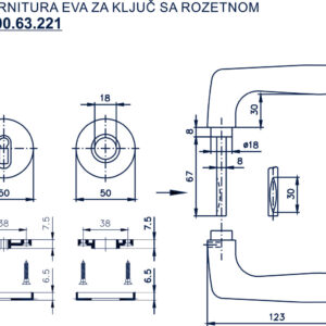 1600.63.221 GARNITURA EVA SA ROZETNOM ZA KLJUČ - Slika 2
