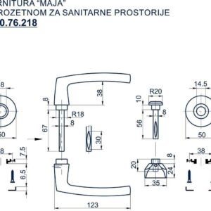 1600.76.212 GARNITURA MAJA SA ROZETNOM ZA SANITARNE PROSTORIJE - Slika 2