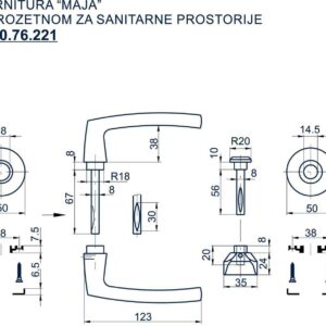 1600.76.221 GARNITURA MAJA SA ROZETNOM ZA SANITARNE PROSTORIJE - Slika 2