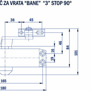 HIDRAULIČNI ZATVARAČ ZA VRATA "BANE" "3" STOP 90° 25-45 KG - Slika 2