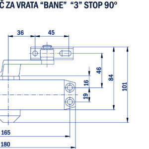 HIDRAULIČNI ZATVARAČ ZA VRATA "BANE" "3" STOP 90° 25-45 KG - Image 2