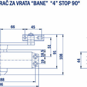 HIDRAULIČNI ZATVARAČ ZA VRATA "BANE" "4" STOP 90° 40-65 KG - Image 2