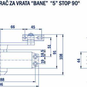 HIDRAULIČNI ZATVARAČ ZA VRATA "BANE" "5" STOP 90° 60-85 KG - Slika 2