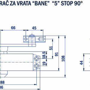 HIDRAULIČNI ZATVARAČ ZA VRATA "BANE" "5" STOP 90° 60-85 KG - Image 2