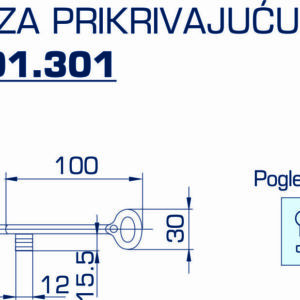 8312.01.301 KLJUČ ZA PRIKIVAJUĆU BRAVU - Slika 2