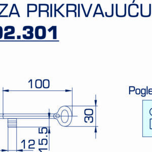 8312.02.301 KLJUČ ZA PRIKIVAJUĆU BRAVU - Slika 2