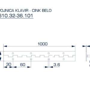 8610.32.101 SPOJNICA - KLAVIR 1m cink belo - Slika 2