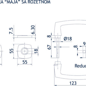 1600.67.248 GARNITURA MAJA SA ROZETNOM ZA KLJUČ ANTRACIT - Slika 2
