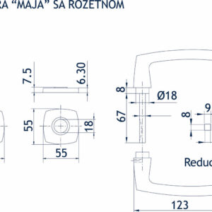 1600.68.212 GARNITURA MAJA SA ROZETNOM ZA CILINDAR BELA - Slika 2