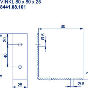 8441.08.101 VINKLA 80x80x26mm - Slika 2