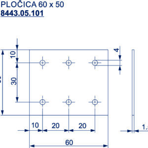 8443.05.101 PLOČICA 60x50mm - Slika 2