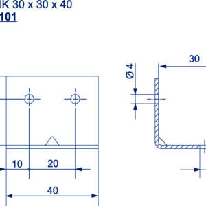 8444.03.101 UGAONIK 30x30x40mm - Slika 2