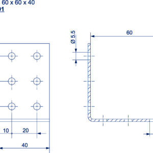 8444.05.101 UGAONIK 60x60x40mm - Slika 2
