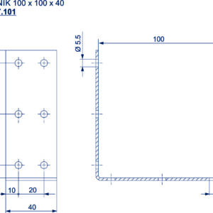 8444.07.101 UGAONIK 100x100x40mm - Slika 2
