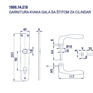 1600.14.218 GARNITURA GALA SA ŠTITOM ZA CILINDAR - Slika 2