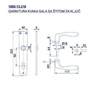 1600.13.218 GARNITURA GALA SA ŠTITOM ZA KLJUČ - Slika 2