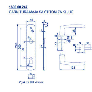 1600.60.247 GARNITURA MAJA SA DUŽIM ŠTITOM ZA KLJUČ - Slika 2