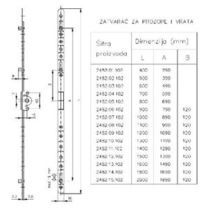 2482.10.101 BOČNI ZATVARAČ 1300 MM - Slika 1