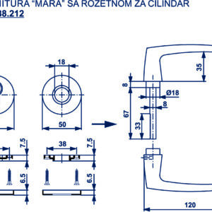 1600.89.249 GARNITURA MARA SA ROZETNOM ZA SANITARNE PROSTORIJE - Slika 2