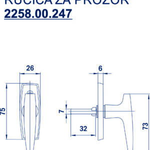 2258.00.247 RUČICA ZA PROZOR - SREBRNA - PLASTIFICIRANA - Slika 2