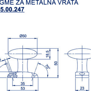 3125.00.247 - DUGME - RUKOHVAT ZA METALNA VRATA - SREBRNA - PLASTIFICIRANO - Slika 2