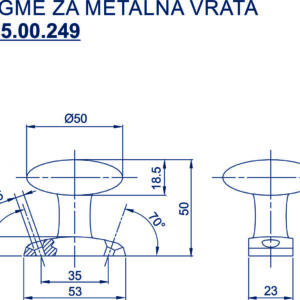 3125.00.249 - DUGME - RUKOHVAT ZA METALNA VRATA - BRONZA - PLASTIFICIRANO - Slika 2
