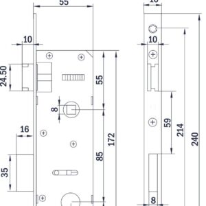 3260.16.106 BRAVA ZA PVC VRATA 35x85 mm - Slika 2