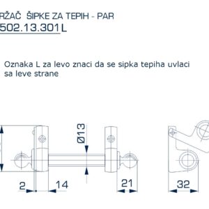 8502.13.306 DRŽAČ ŠIPKE TEPIHA - PAR NIKLOVAN - Slika 2