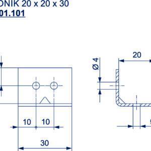 8444.01.101 UGAONIK 20x20x30mm - Slika 2
