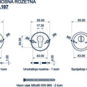 1517.00.106 SIGURNOSNA ROZETNA ZA CILINDAR - Slika 2